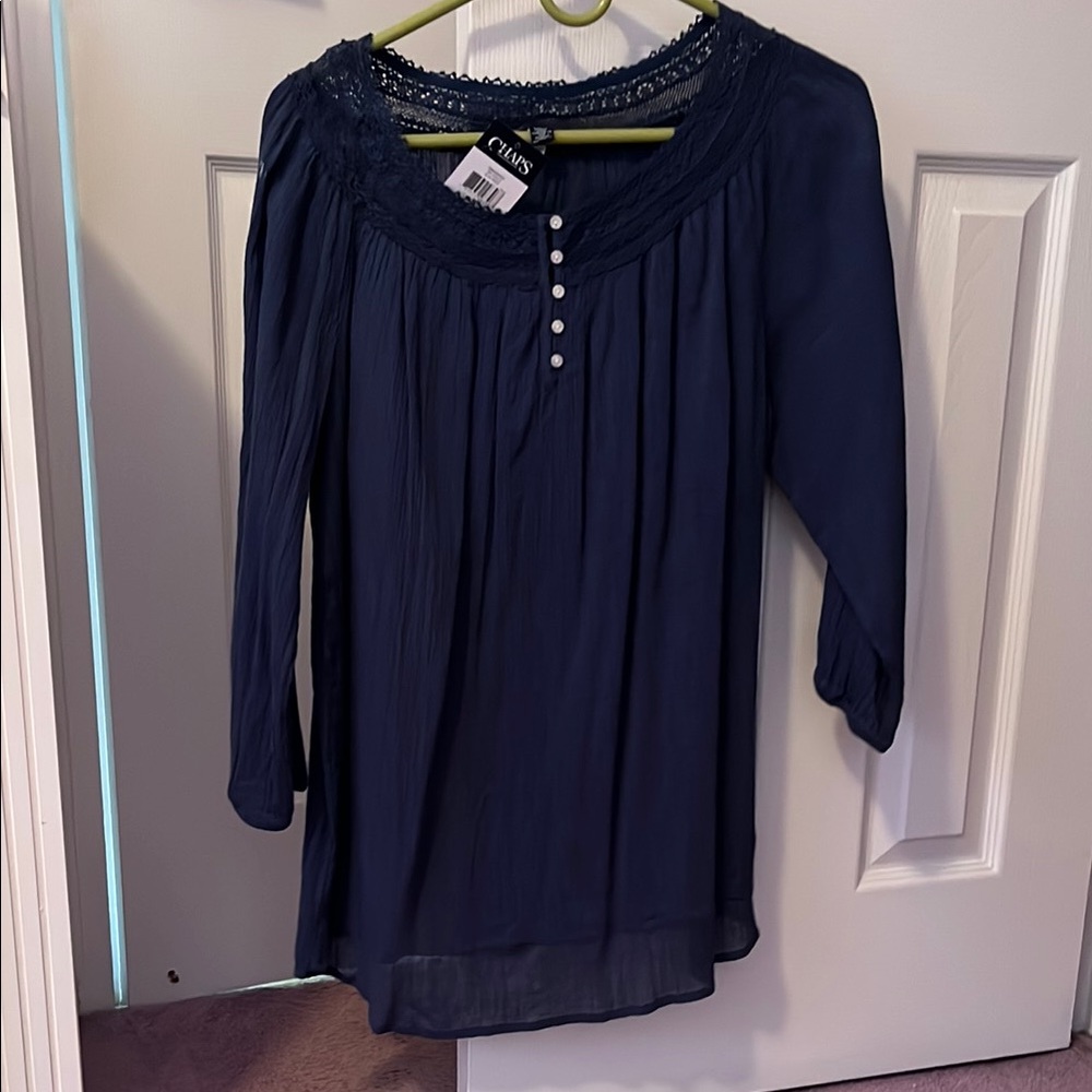 Chaps Navy Blue Women's Top